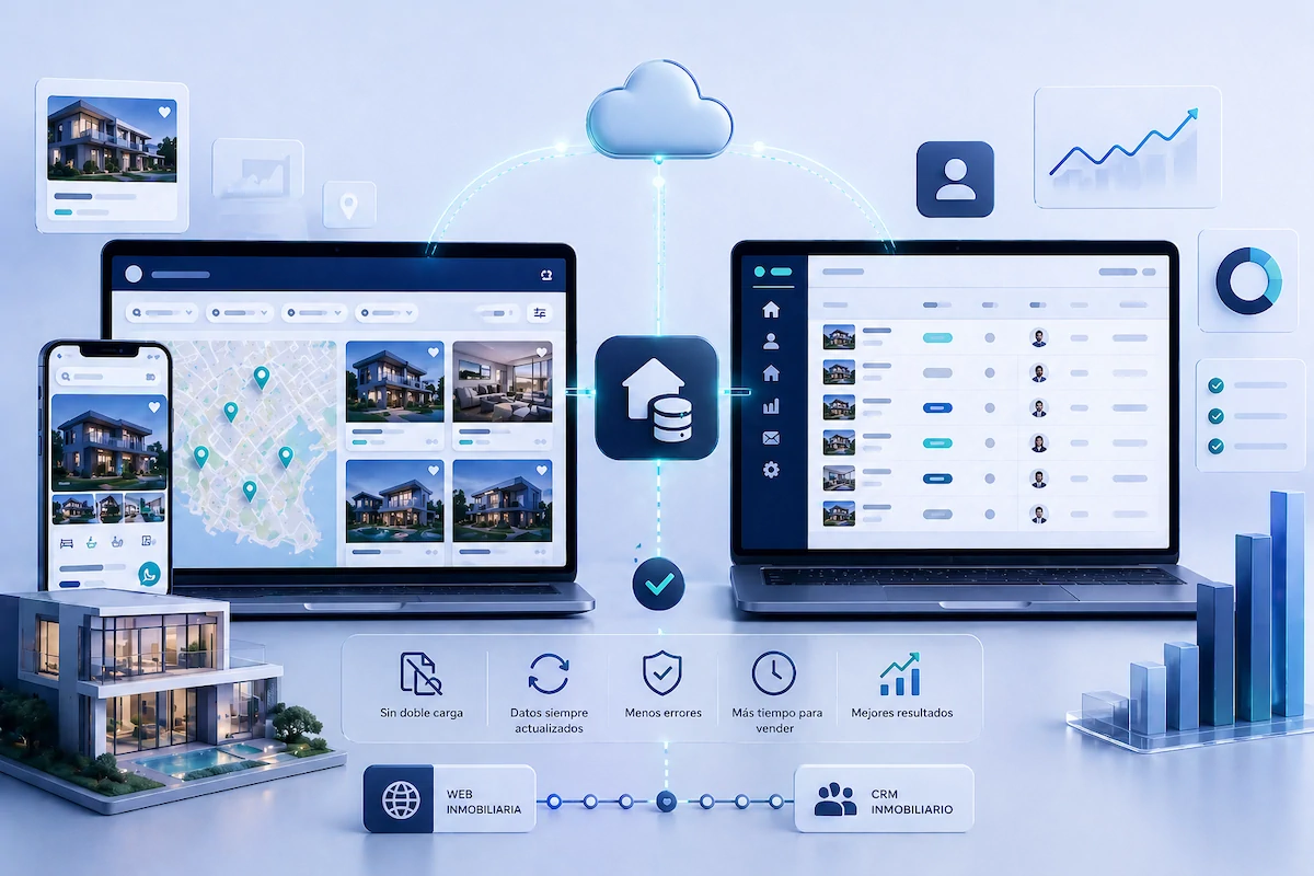 CRM inmobiliario + web: cómo sincronizarlos sin doble carga